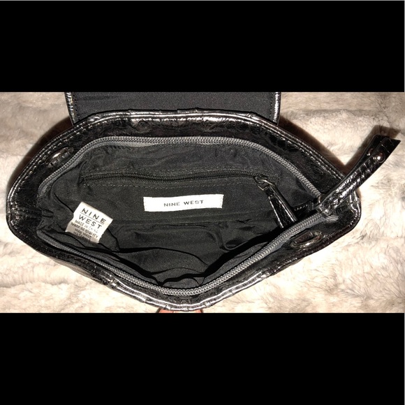 NINE WEST dark gray metallic clutch/cross-body - Picture 4 of 6